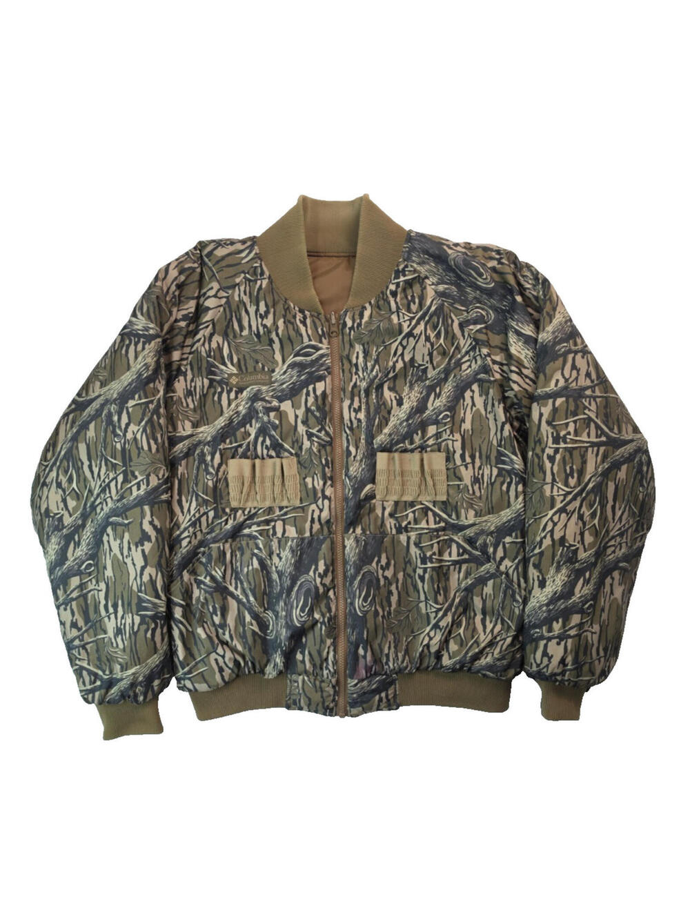 Columbia Mossy Oak Original Treestand Camo Reversible Puffer Bomber Jacket Men L